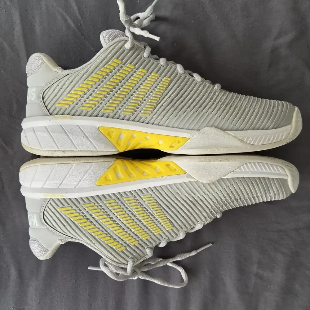 K Swiss Hypercourt Express 2 Womens US 11 White Gray Yellow Athletic Shoes